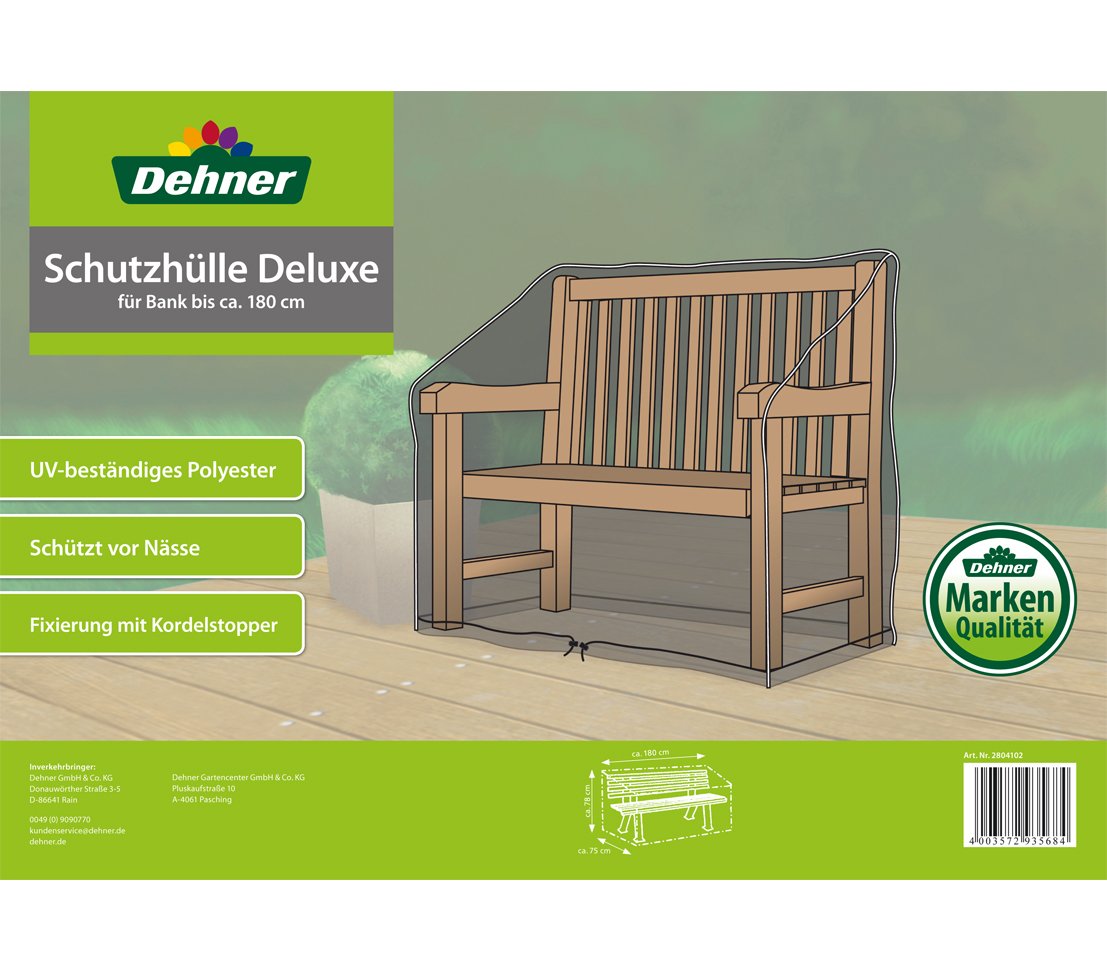 Dehner Deluxe Schutzhülle Gartenbank 180x75x80cm anthrazit