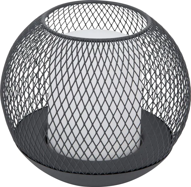 Dehner Solarkugel 15 cm warmweiß Metall grau