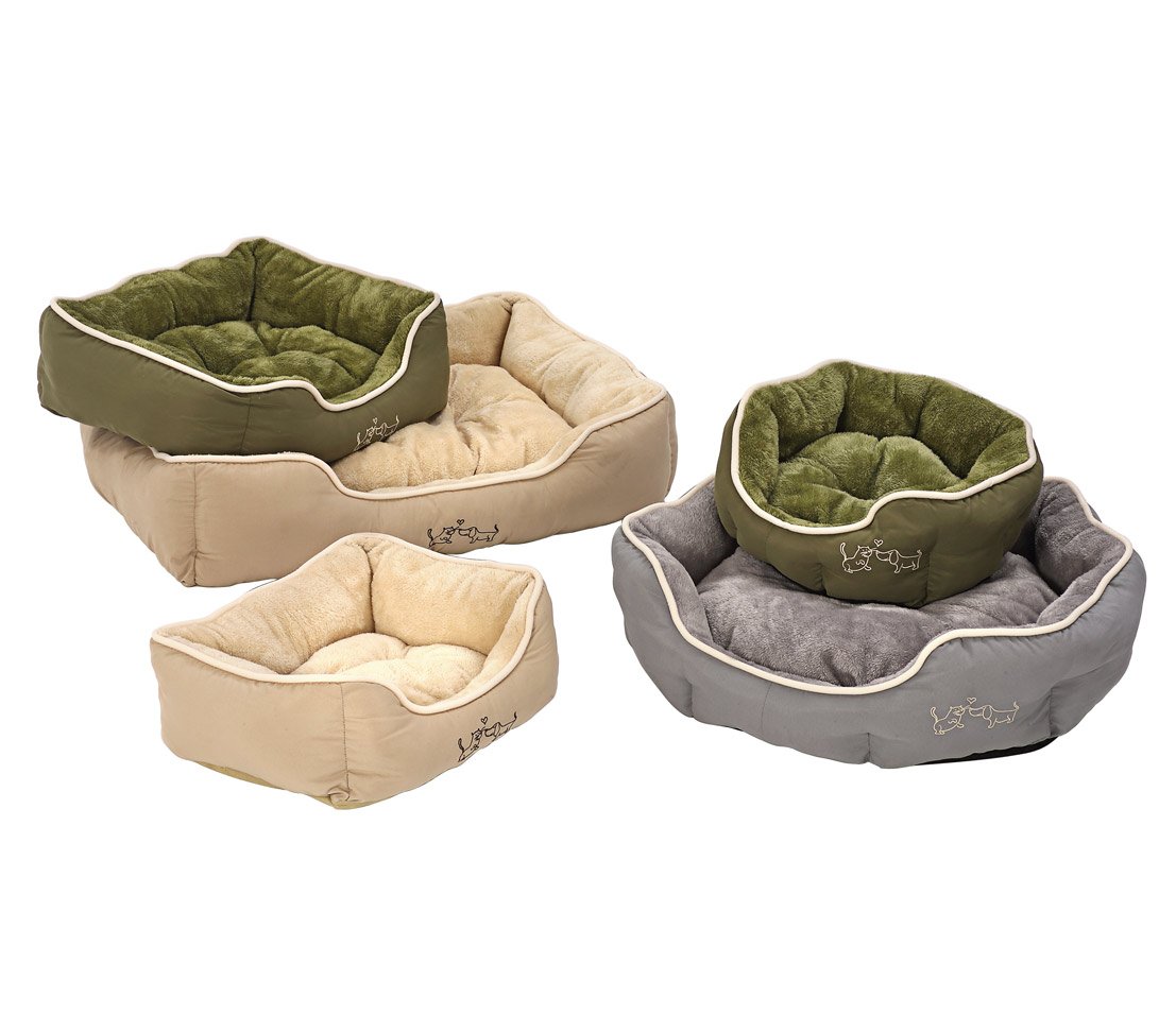 Dehner Lieblinge Sammy Katzenbett 61x48 grün Plüsch