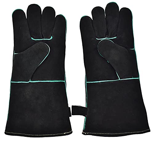 Dehner Premium Lovely Grillhandschuhe Leder schwarz 36,8 cm