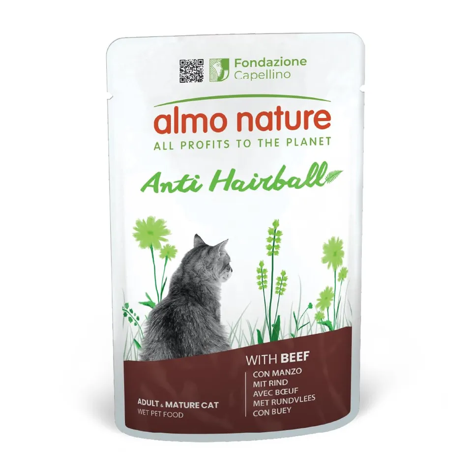 Almo Nature Functional Anti Hairball Nassfutter Rind 30x70g Faser