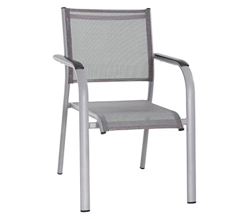 Dehner Dallas Stapelsessel 88x60x60 silber Alu