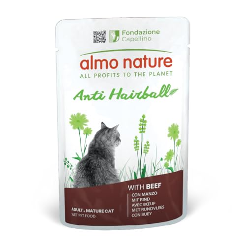 Almo Nature Functional Anti Hairball Nassfutter Rind 30x70g Faser