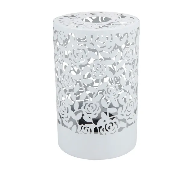 Dehner Lovely Solar Windlicht Rose 19 cm Metall Farbwechsel