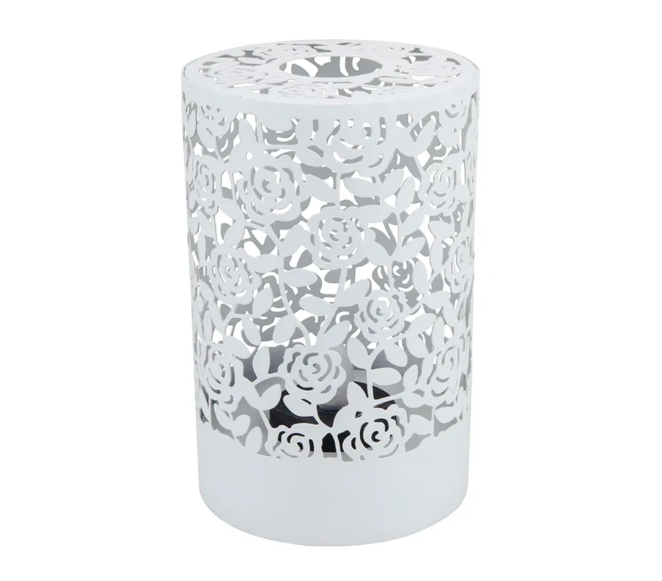 Dehner Lovely Solar Windlicht Rose 19 cm Metall Farbwechsel