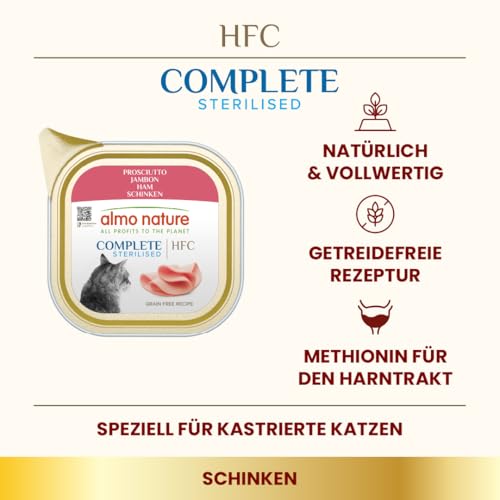 Almo Nature HFC Complete Sterilised Nassfutter Schinken 17x85g