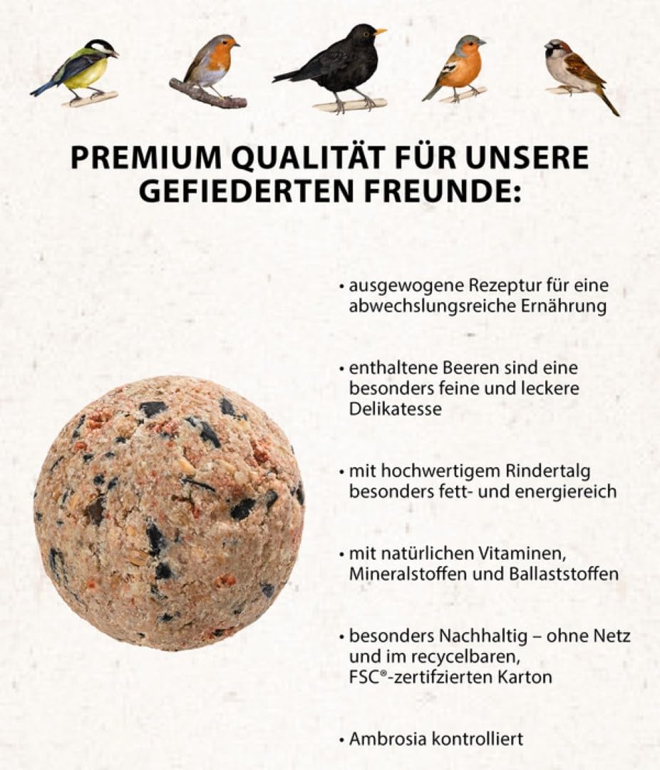 Dehner Natura Meisenknödel Beere ohne Netz 100x90g Eimer