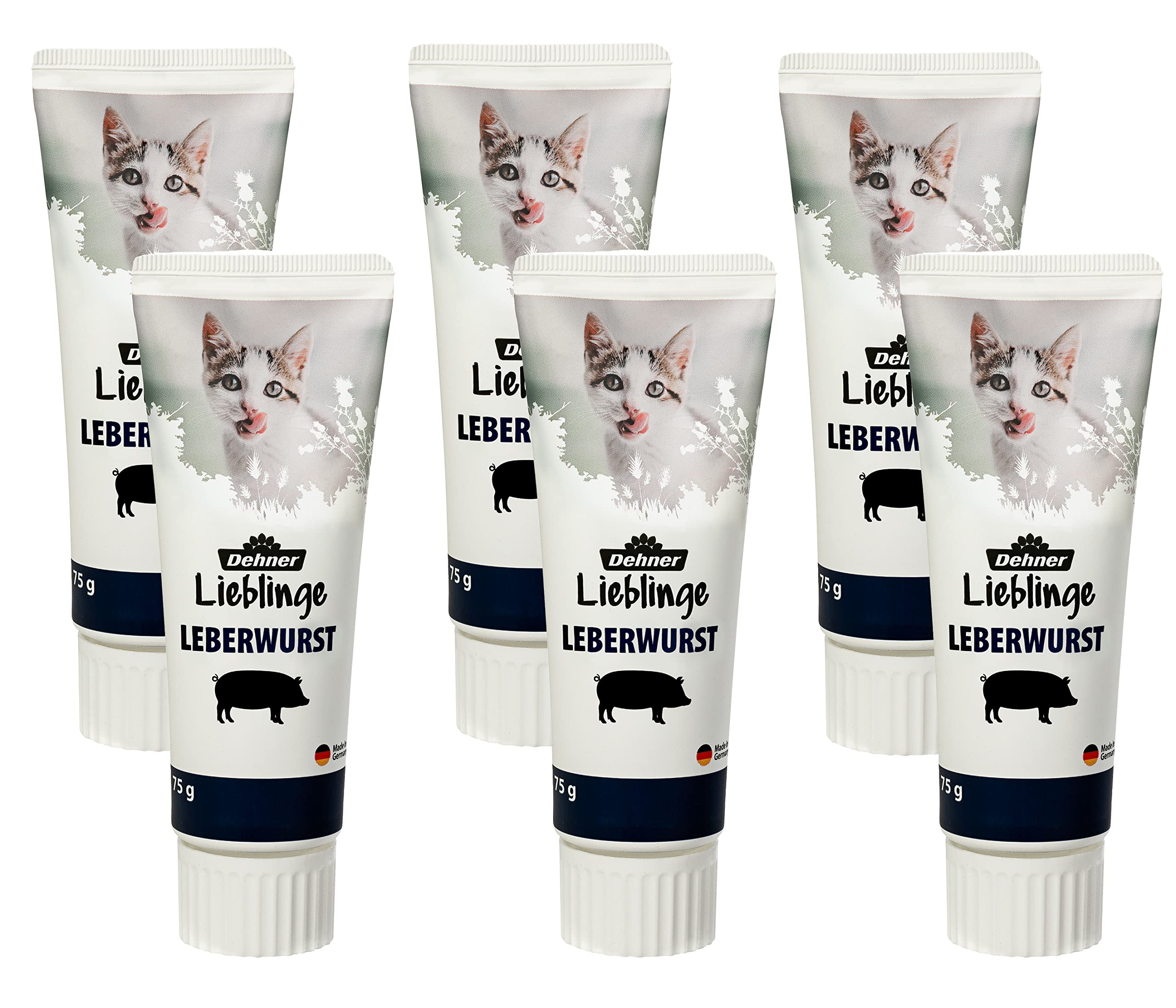 Dehner Lieblinge Katzensnack Lachscreme 6x75g zuckerfrei