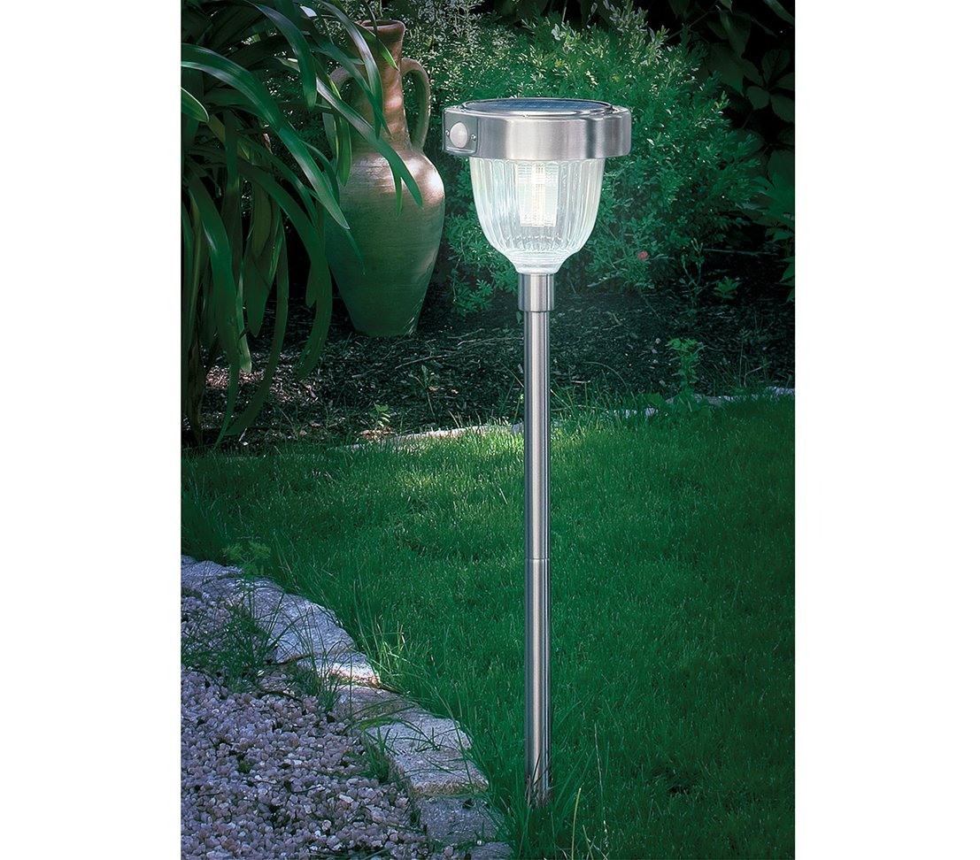 Dehner Asinara Solar-Steckleuchte Sensor silber 77 cm