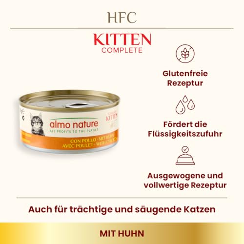 Almo Nature HFC Kitten Nassfutter Huhn 24x150g glutenfrei
