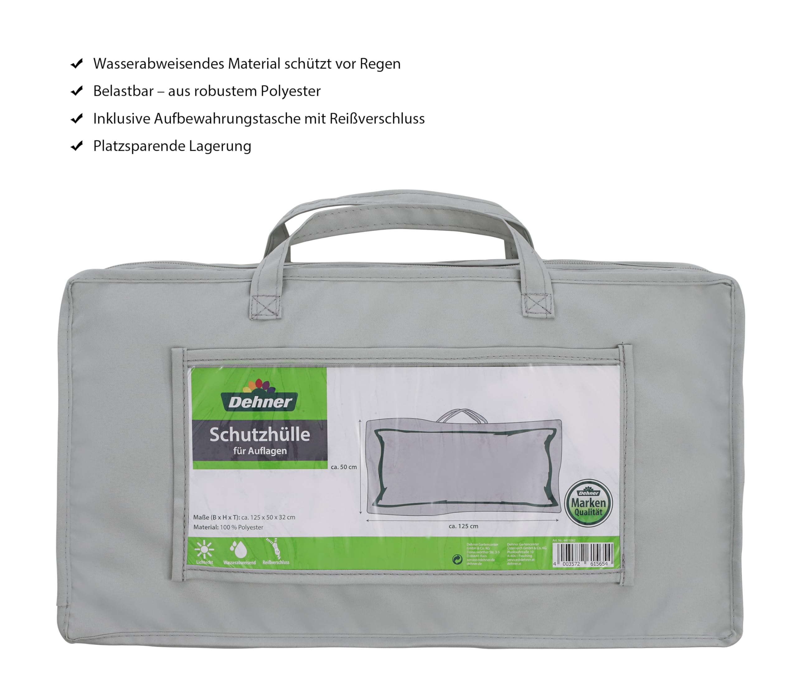 Dehner Premium Lovely Abdeckung Auflagen Kissen grau