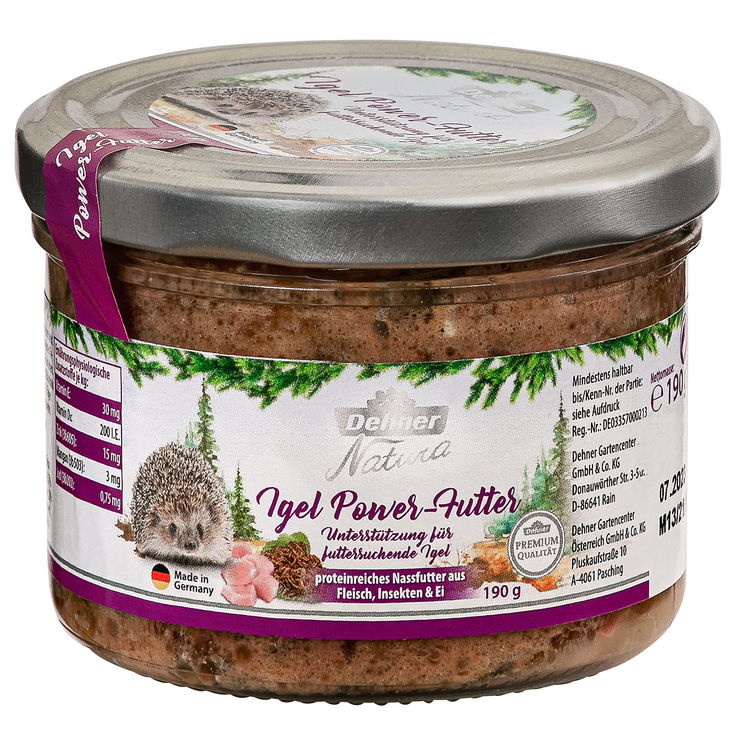 Dehner Natura Premium Igelfutter Nassfutter 6x190 g proteinreich
