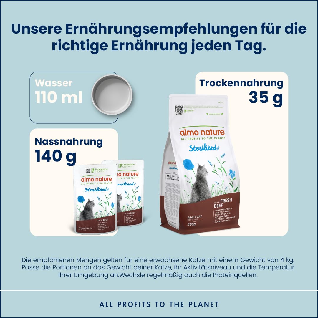 Almo Nature Sterilised Nassfutter Rind 30x70g fettarm