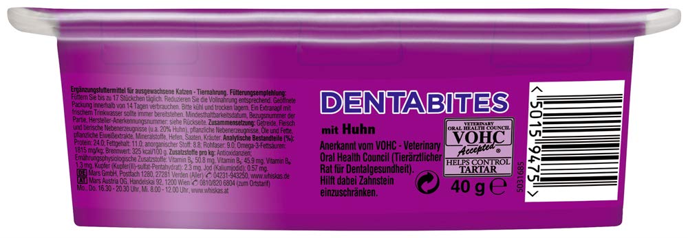 Whiskas Dentabites Zahnsnack Huhn 8x40g zahnsteinhemmend