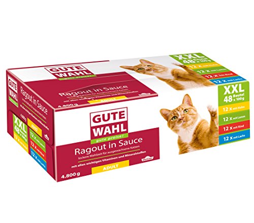 Dehner Gute Wahl Ragout Nassfutter 48x100g 4 Sorten zuckerfrei