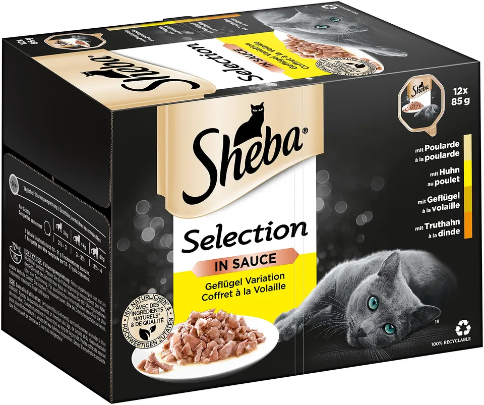 Sheba Selection Geflügel Nassfutter 72x85 g in Sauce
