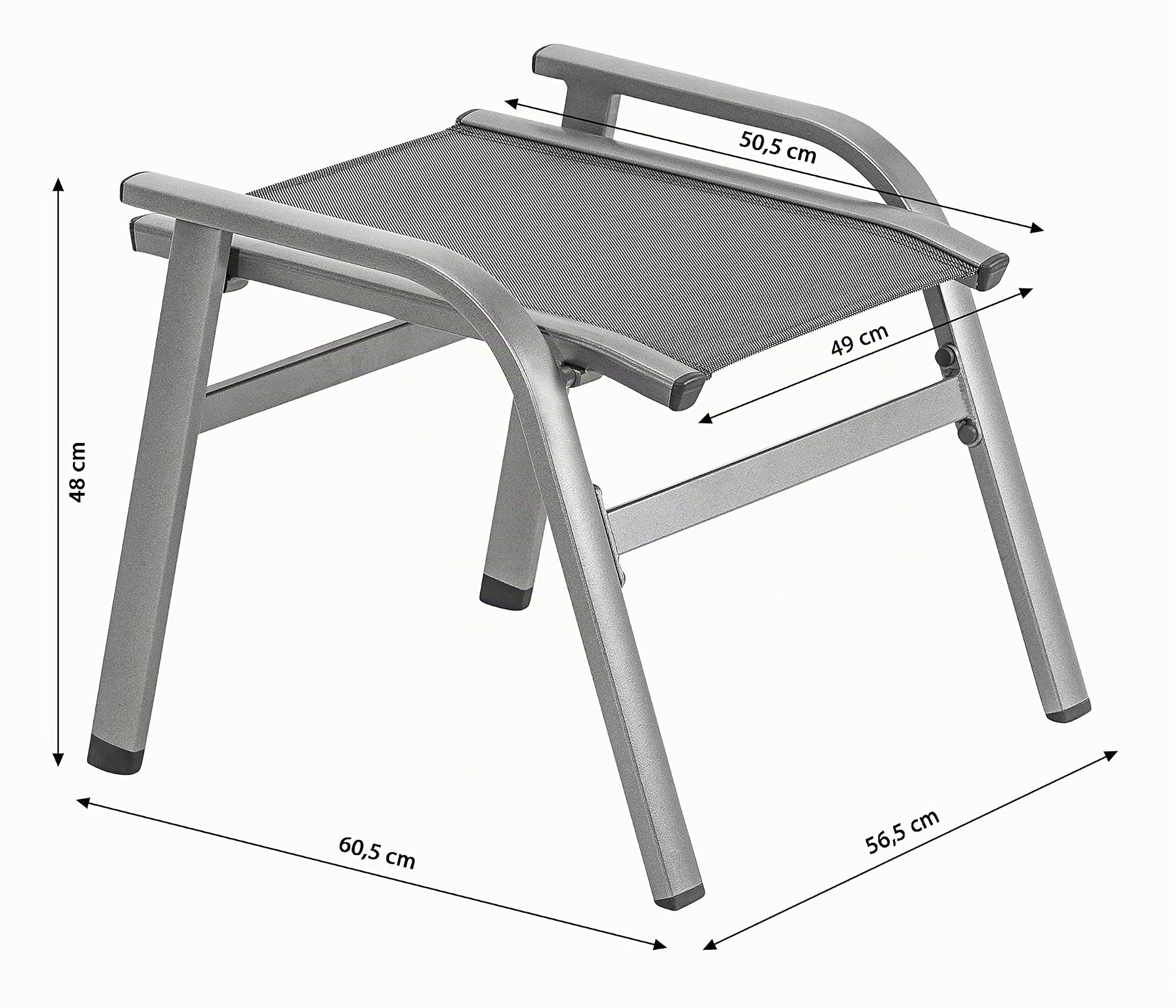 Dehner Chicago Stapelhocker Hocker grau 56,8x60,5x48 cm