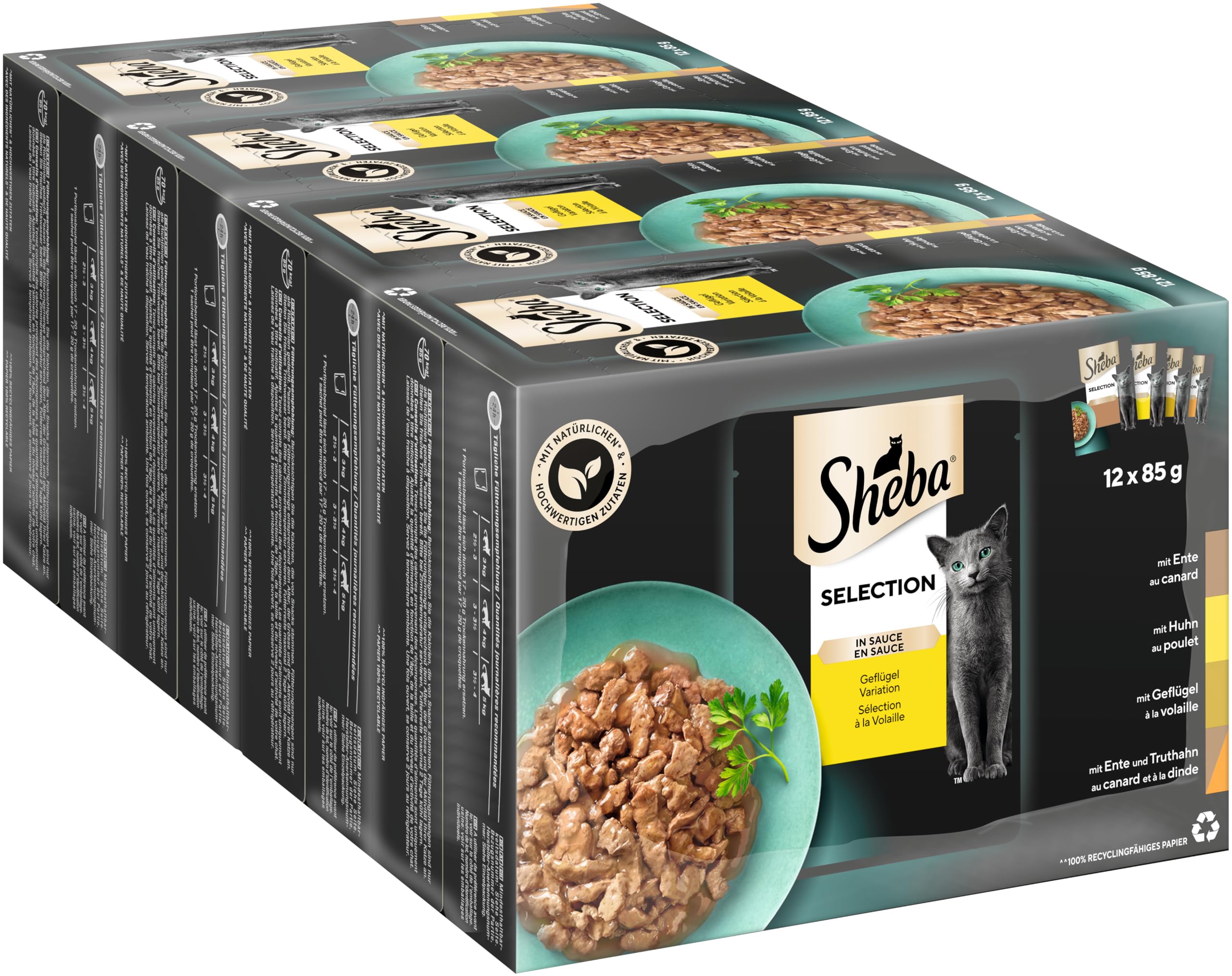 Sheba Selection Sauce Nassfutter Geflügel 48x85g Portionsbeutel