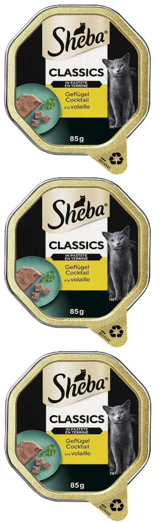 Sheba Classics Nassfutter Geflügel Cocktail 3x85g Pastete