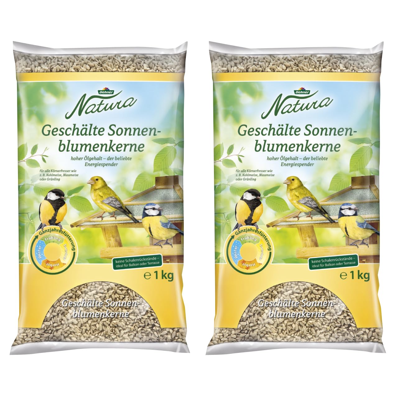 Dehner Natura Premium Sonnenblumenkerne Wildvogelfutter 2,2 kg
