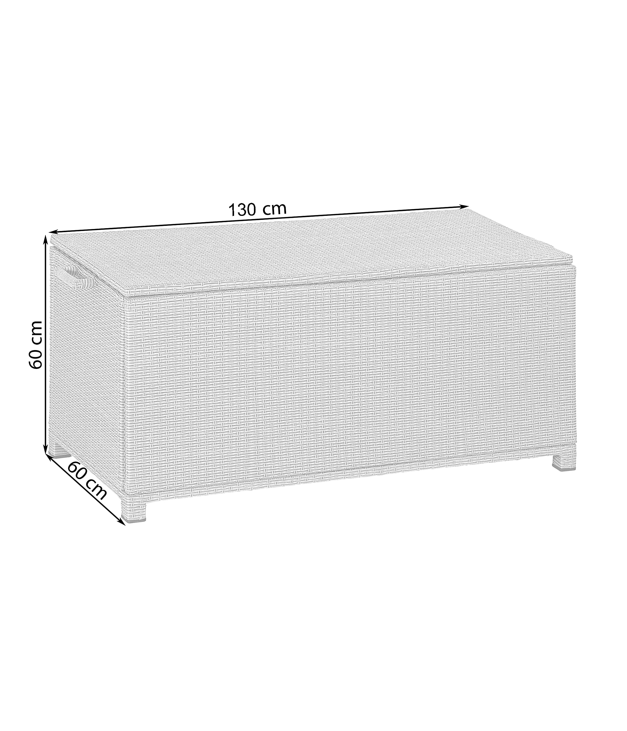 Dehner Premium Tessin Aufbewahrungsbox grau wetterfest