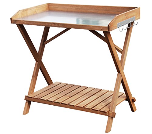 Dehner Premium Lovely Victoria Pflanztisch Holz natur 90x87x51
