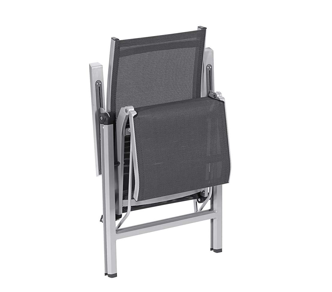 Dehner Macon Relaxsessel schwarz-silber 112x76,5x60 cm stabil