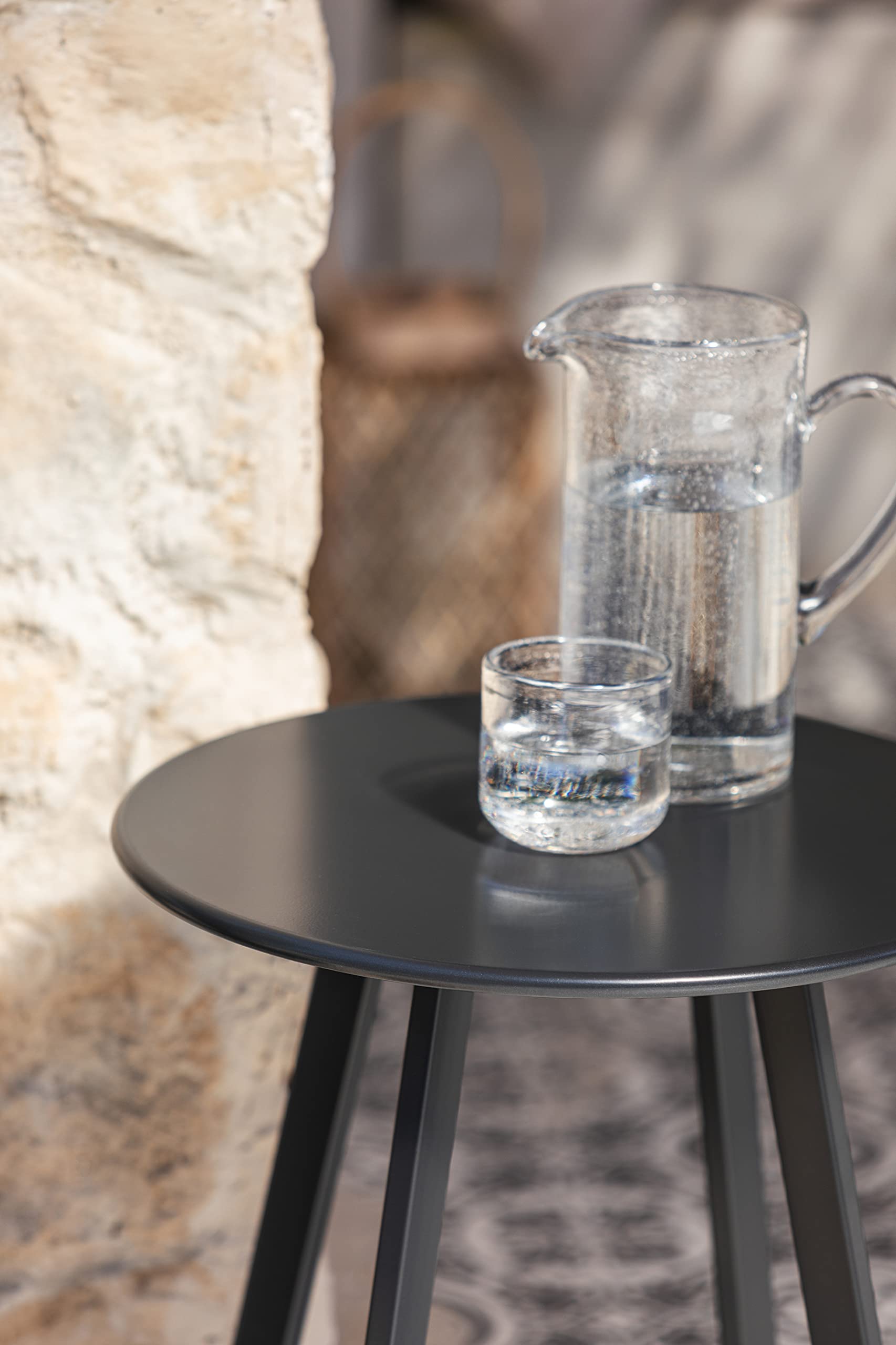 Dehner Lian Kaffeetisch Ø 40 cm grau Stahl 50 cm hoch