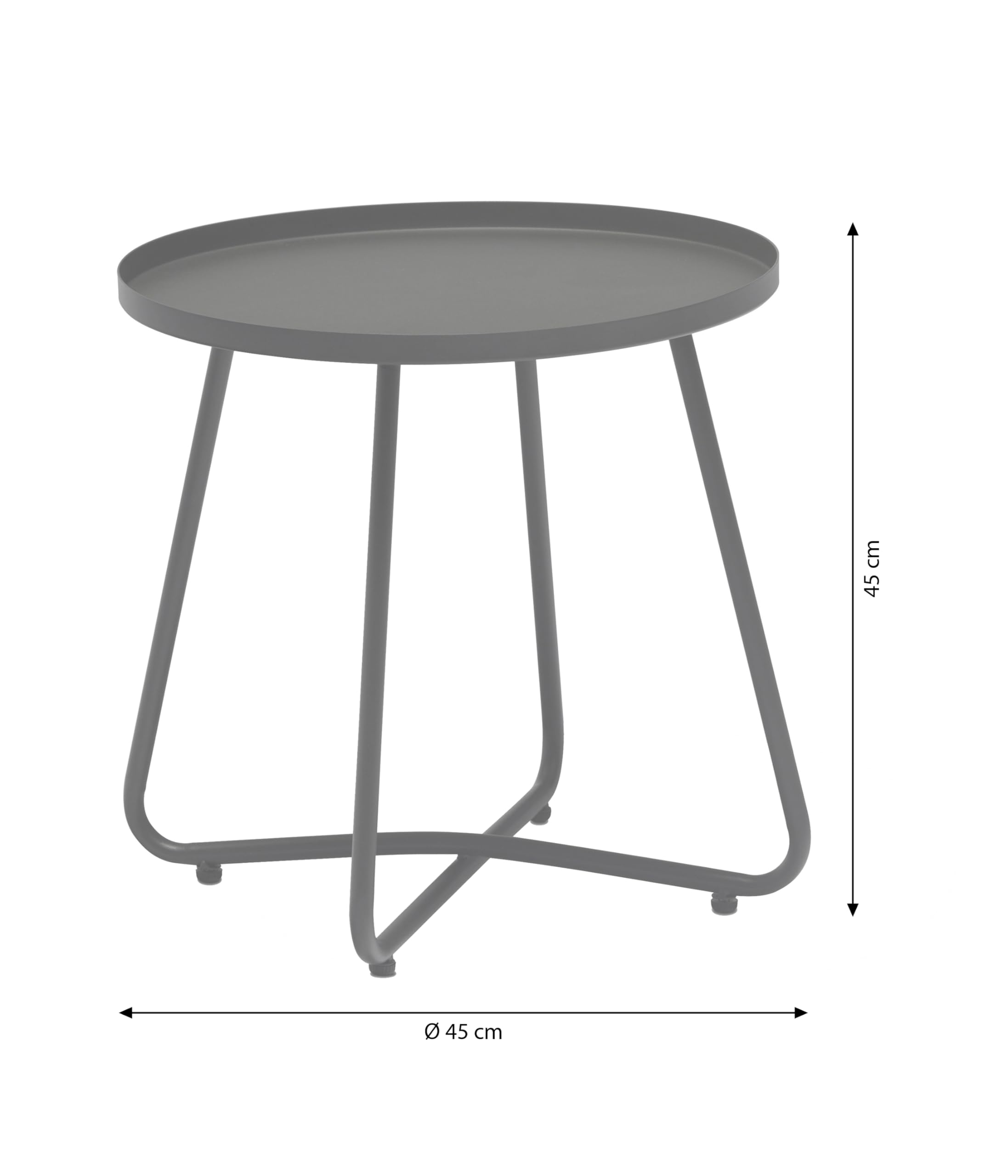 Dehner Ibiza Beistelltisch anthrazit 45 cm Stahl