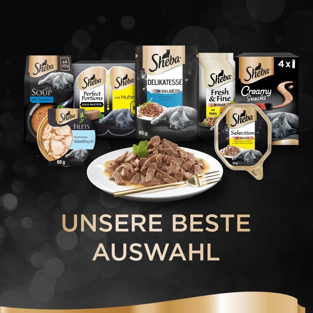 Sheba Delikatesse in Sauce Nassfutter Geflügel 48x85g Sauce