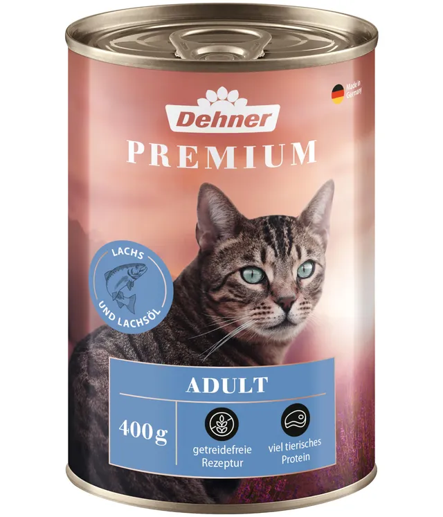 Dehner Premium Adult Nassfutter Lachs 6x400 g getreidefrei