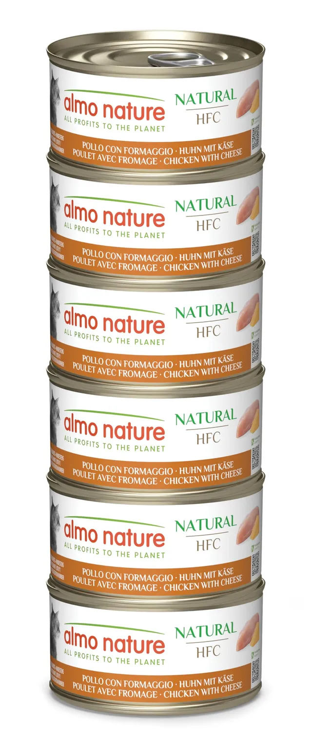 Almo Nature HFC Natural Nassfutter Huhn&Käse 6x70g