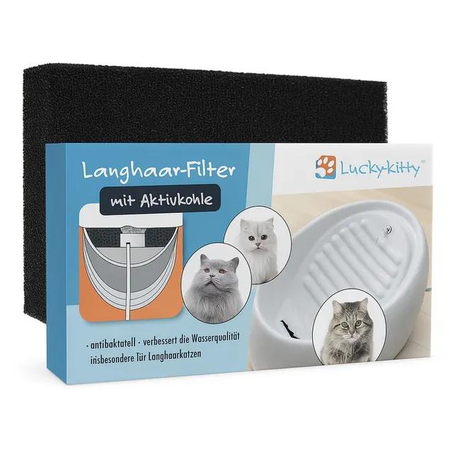 Lucky-Kitty Aktivkohle-Dauerfilter Trinkbrunnenfilter auswaschbar