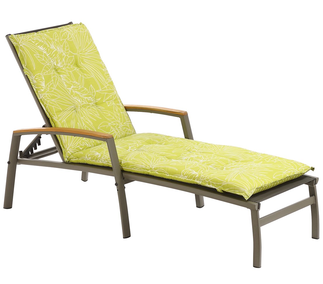 Dehner Colmar Gartenliege anthrazit 203cm Teakholz verstellbar