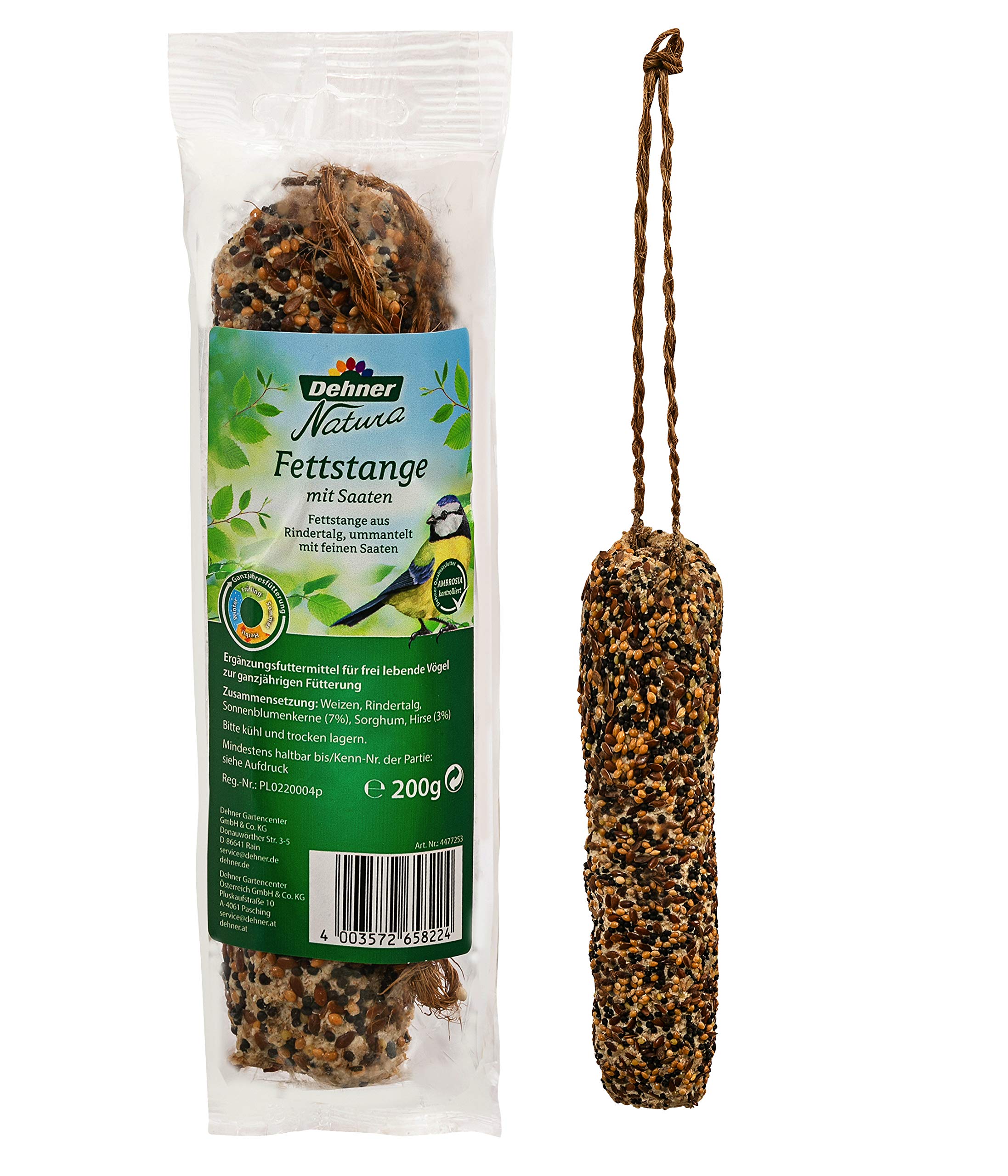 Dehner Natura Wildvogelfutter Fettstangen Erdnuss 800 g
