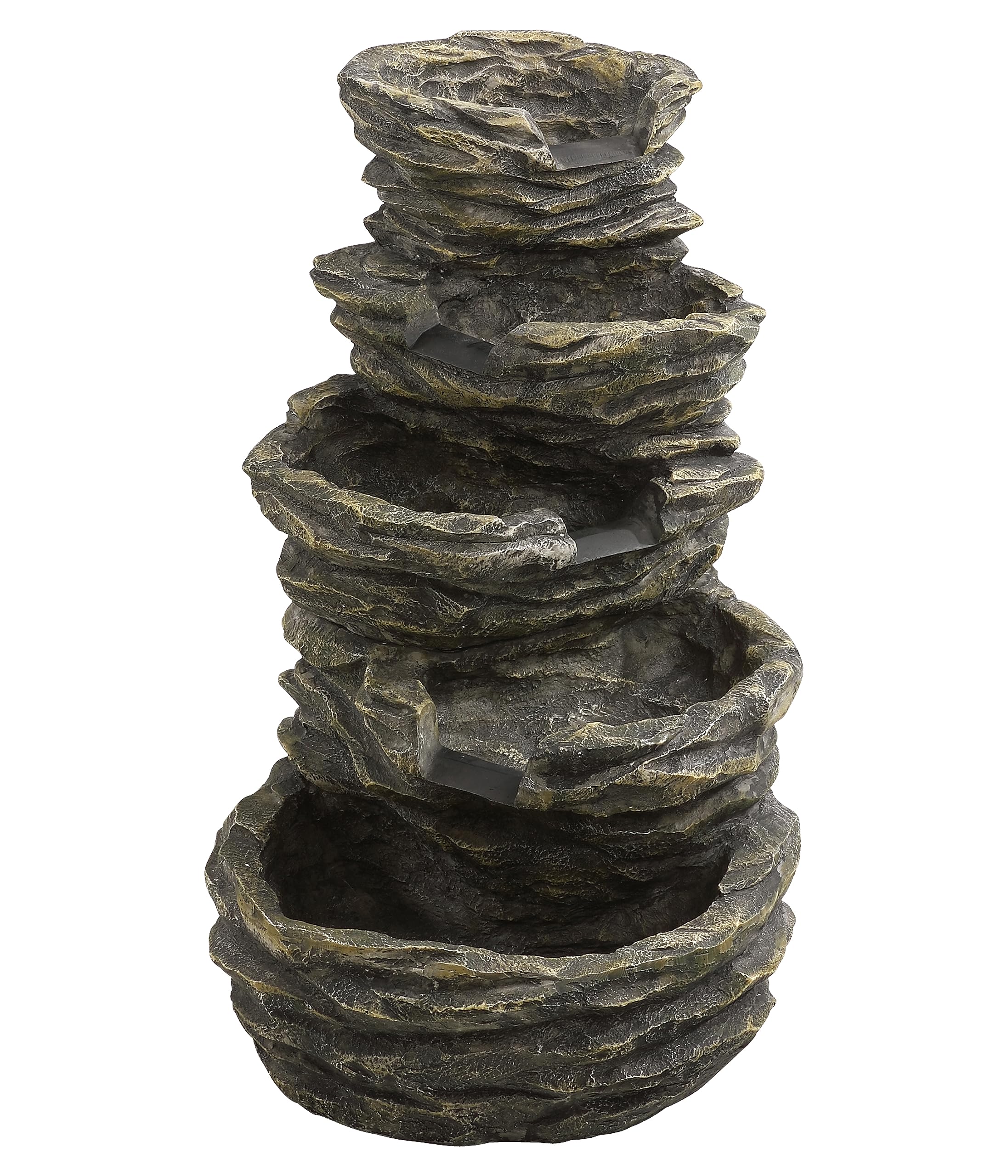 Dehner Gartenbrunnen Roccia LED Steinoptik 99cm grau