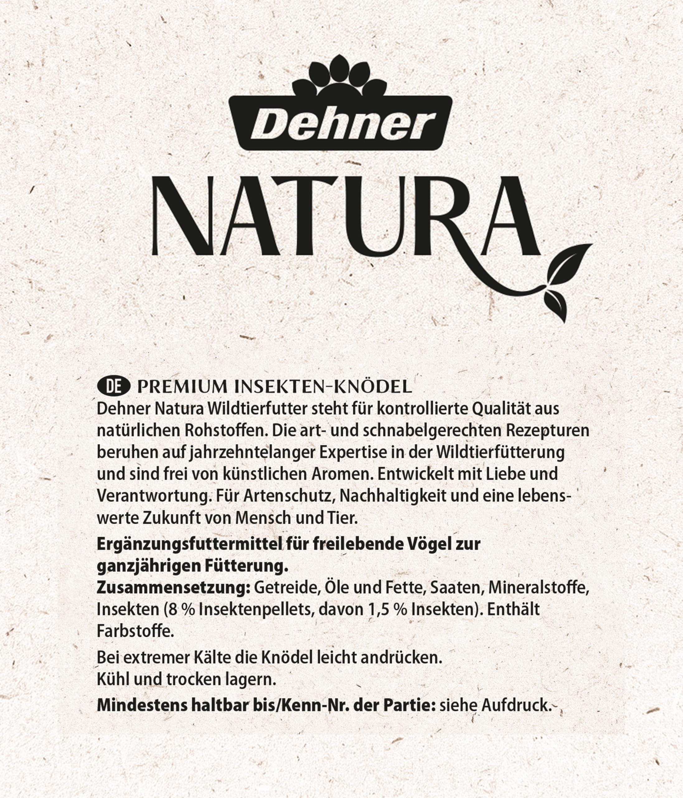 Dehner Natura Meisenknödel ohne Netz Insekten 100x90g proteinreich
