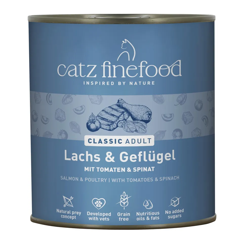 catz finefood N° 5 Nassfutter Lachs Geflügel 6x800g getreidefrei