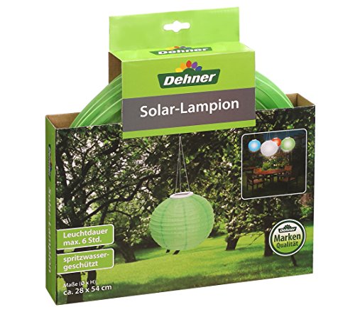 Dehner Solar Lampion Nylon grün 28cm kaltweiß