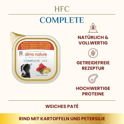 Almo Nature HFC Complete Hundenassfutter Rind 11x150g getreidefrei