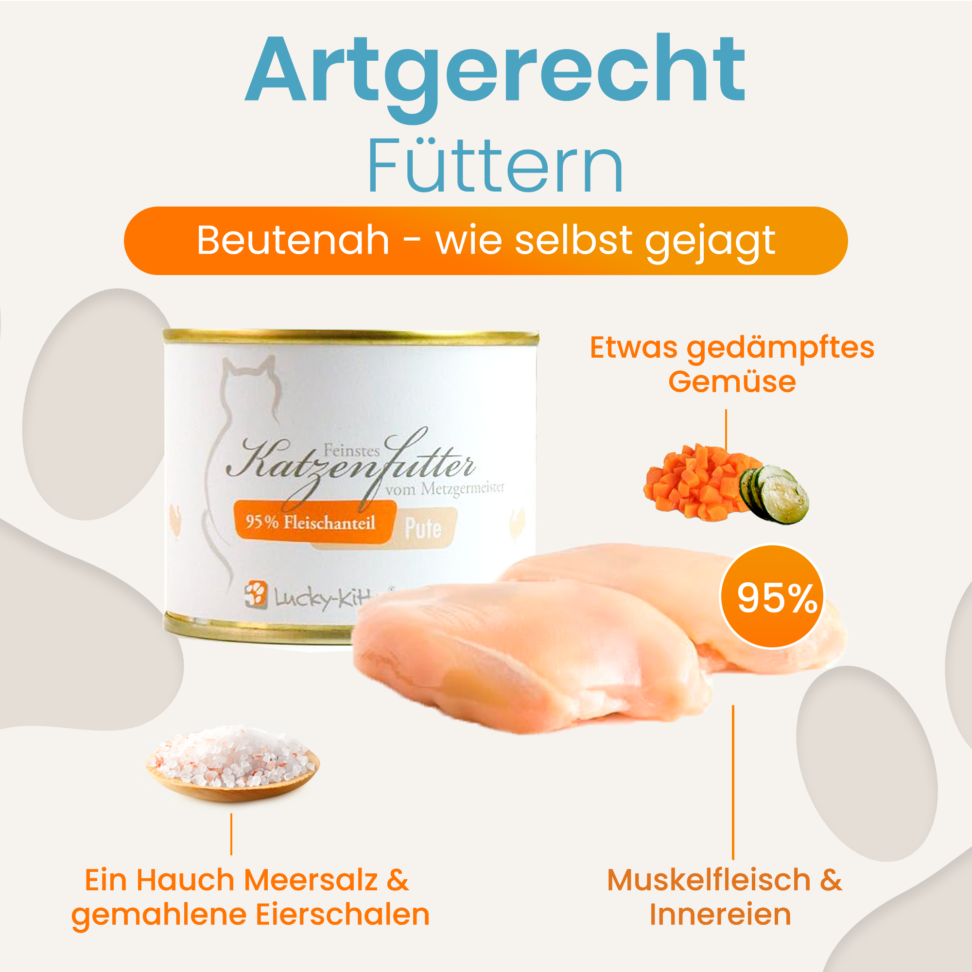 Lucky-Kitty Pute Nassfutter 200g getreidefrei