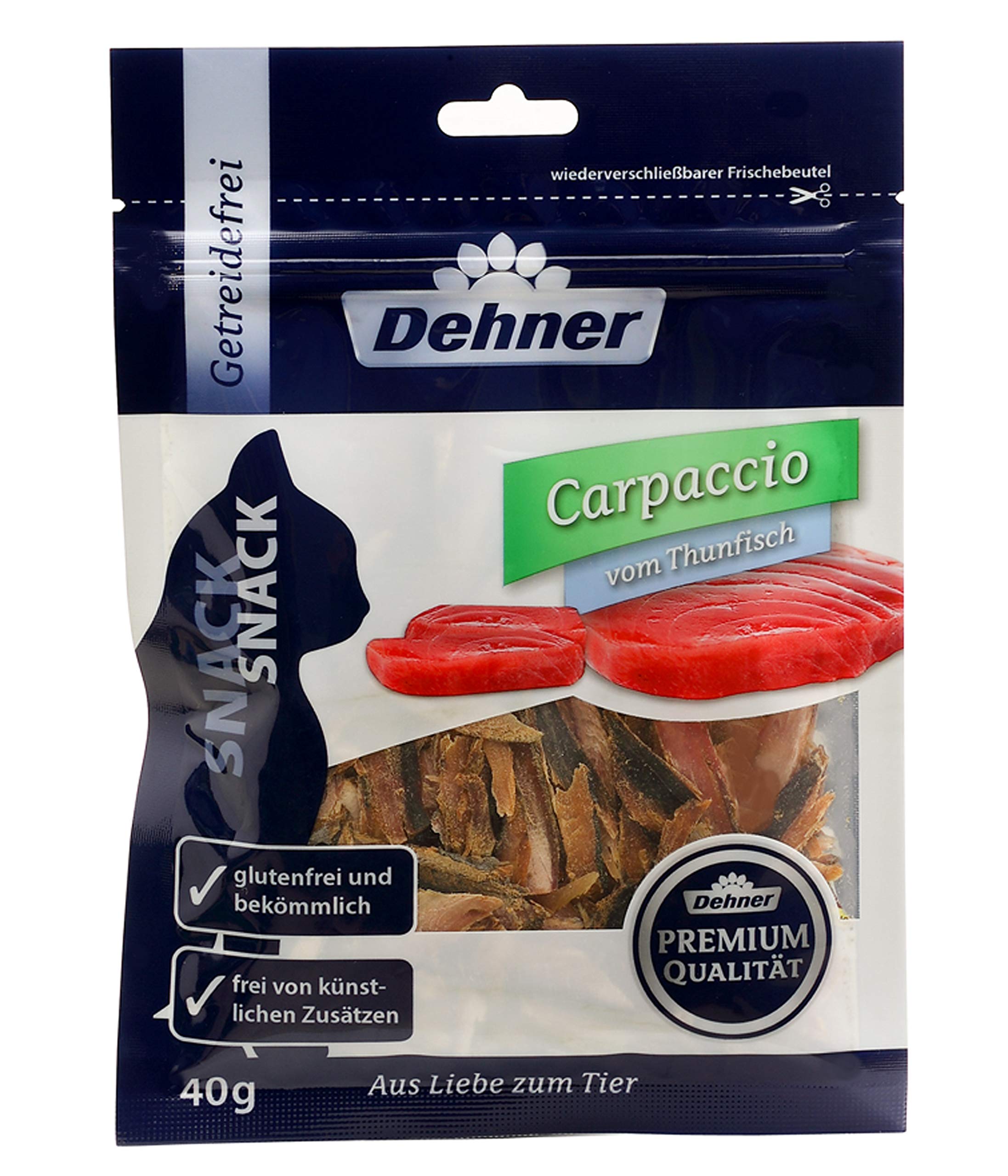 Dehner Premium Lovely Carpaccio Katzensnack Thunfisch 12x40g getreidefrei