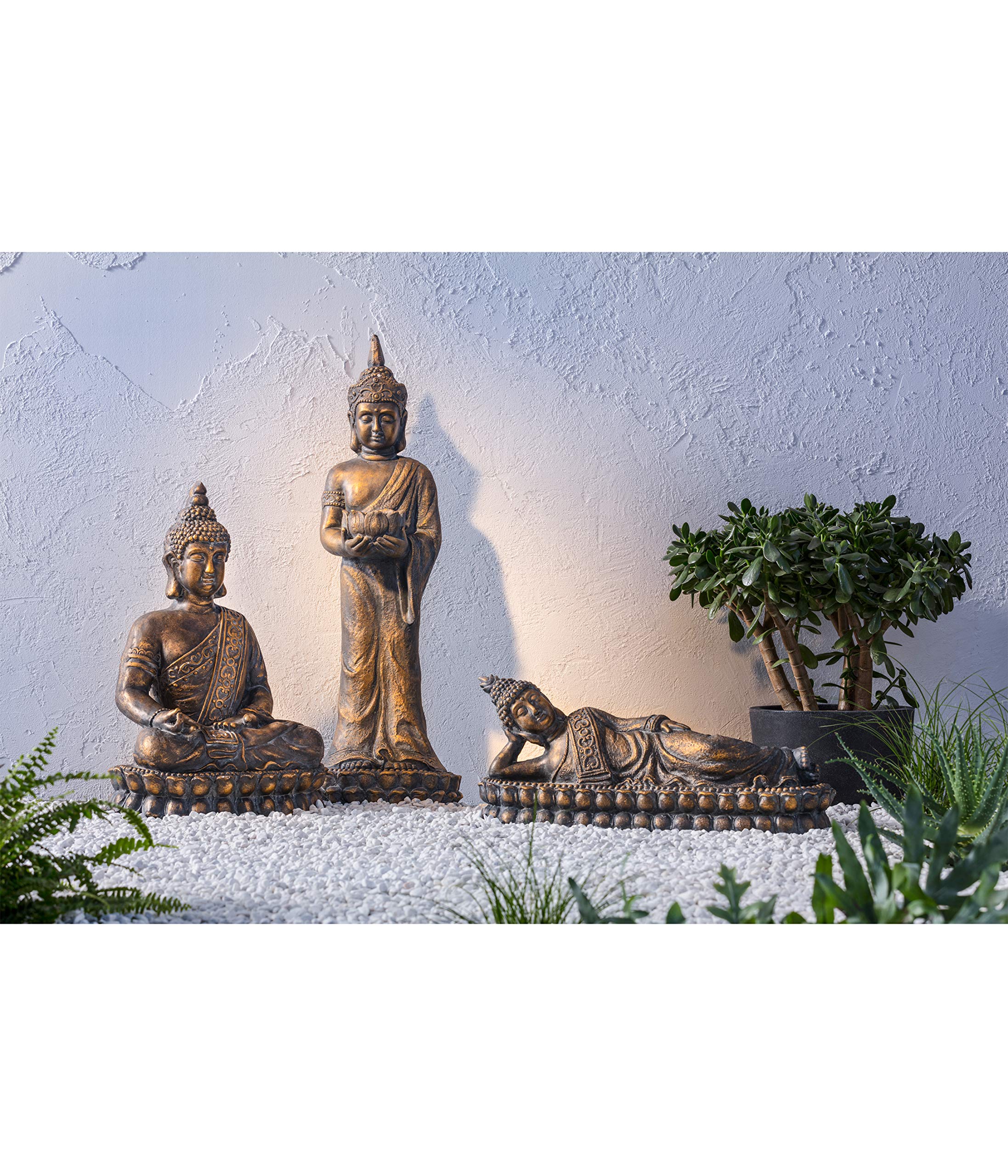 Dehner Premium Lovely Buddha Dekofigur 62,5cm braun gold