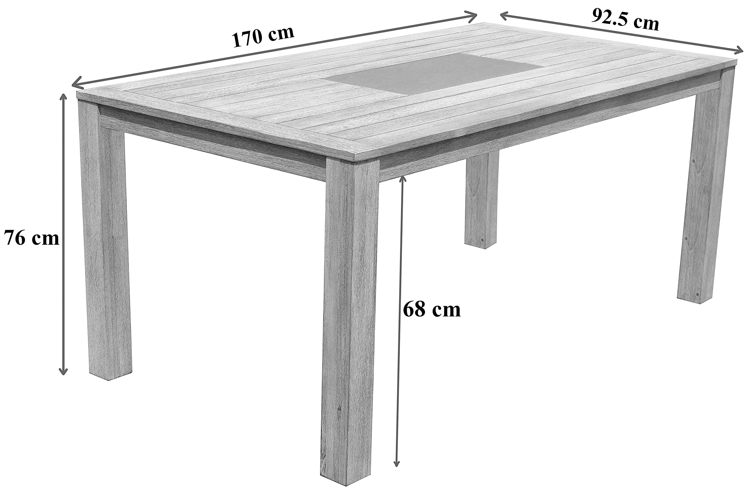 Dehner Stockholm Gartentisch Akazie grau 170cm