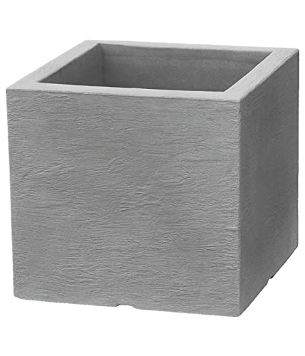 Dehner Palermo Blumenkübel Kunststoff grau 40 cm Steinoptik