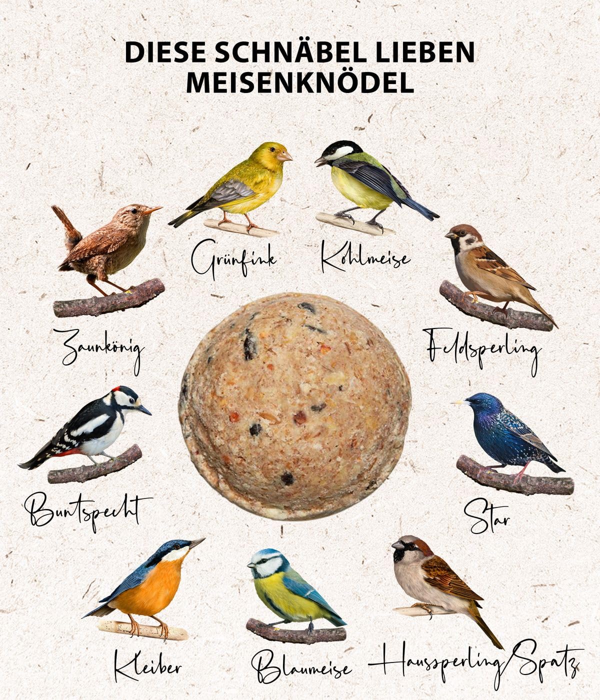 Dehner Natura Meisenknödelring Metall Ø24,5cm 10 Knödel