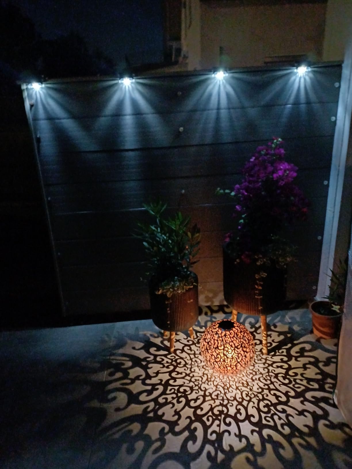 Dehner Solarkugel Luanda Solarleuchte Ø 30 cm silber-kupfer