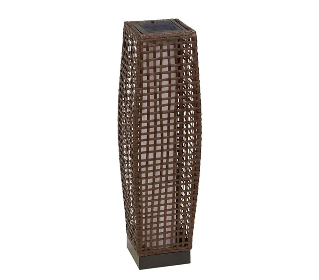 Dehner Pri Solarleuchte 69cm braun Rattan warmweiß