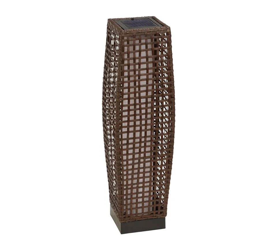 Dehner Pri Solarleuchte 69cm braun Rattan warmweiß