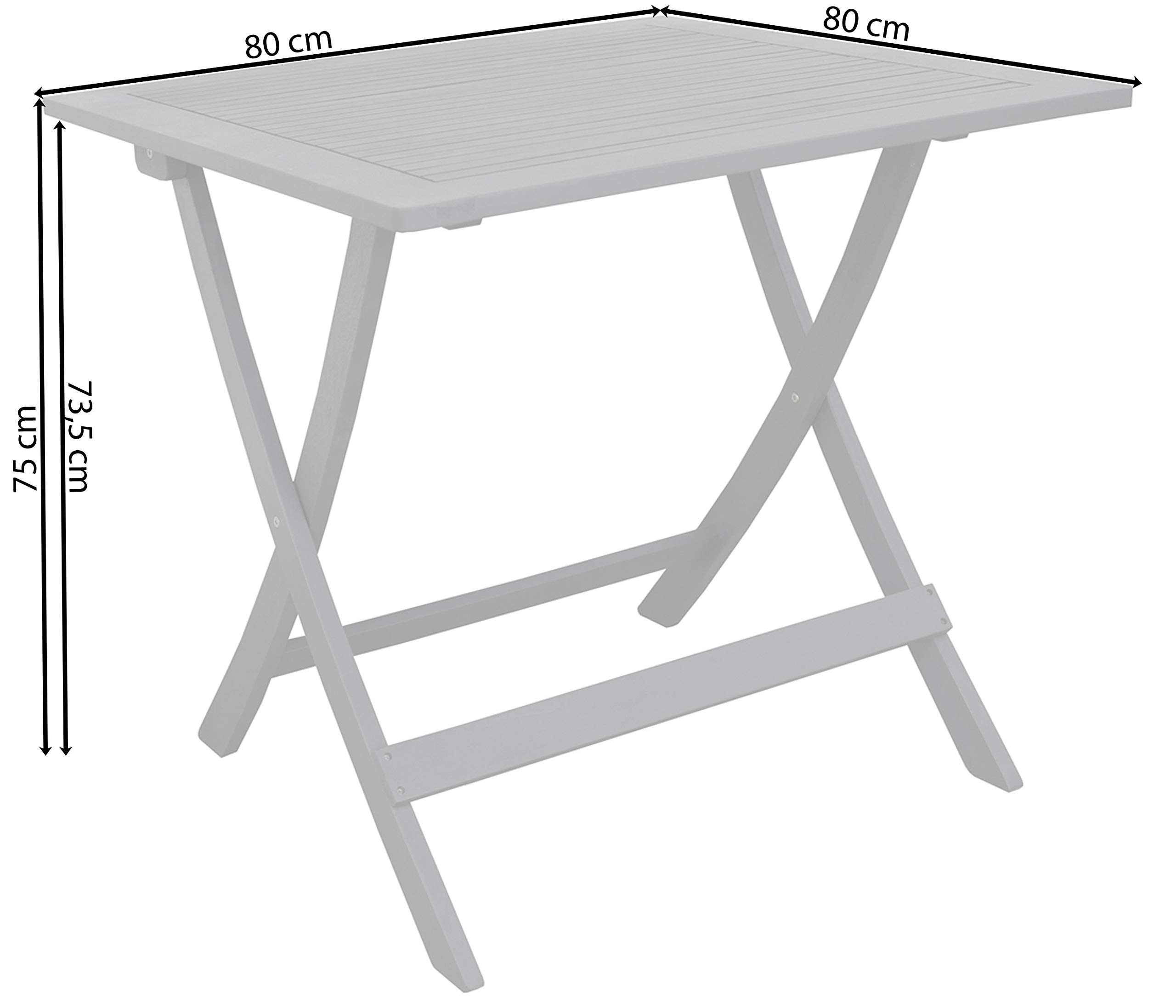 Dehner Stavanger Klapptisch Akazie grau 80x80 cm